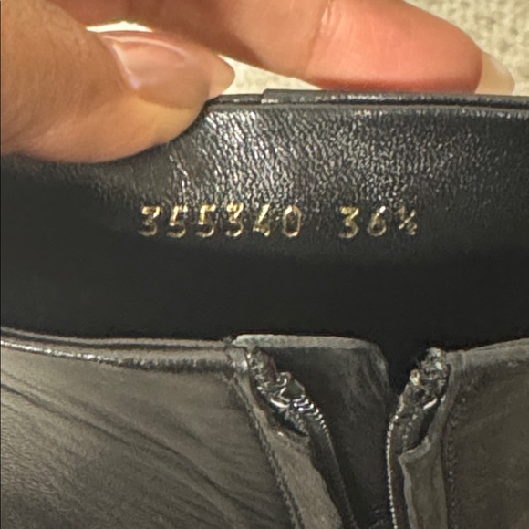 Vintage GUCCI Black Leather Side Zip Ankle Boot Stiletto Size 6.5 - Picture 7 of 9